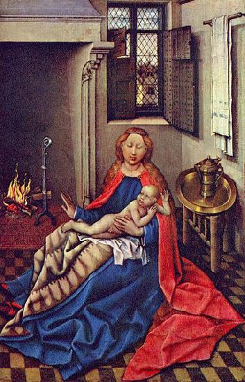 Robert Campin Maria mit dem Jesuskind am Kamin Norge oil painting art